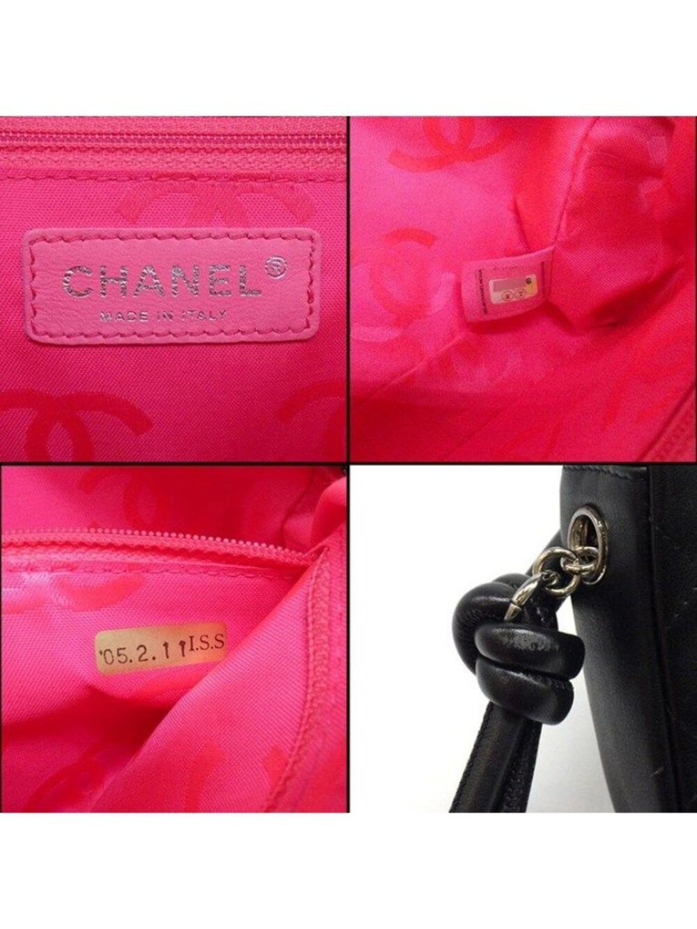Chanel Handbag Cambon Line Pouch Black Pink Soft - Picture 6 of 10